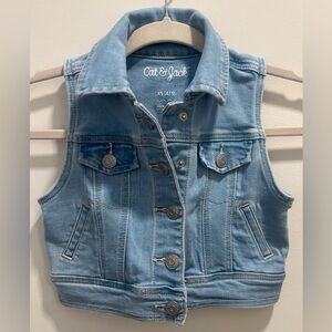 Cat & Jack Girls Denim Vest Light Wash Size XS (4/5)